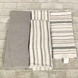 Culinary Classics Cotton 5-Piece Kitchen Towel Set, White/Gray